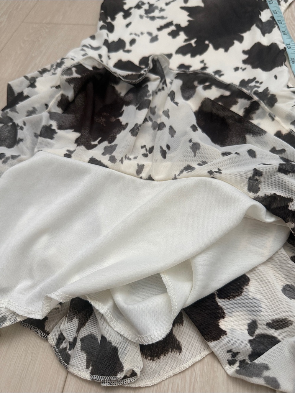 Thirty Thirty Black & White Cow-Print Tiered Ruffle Sundress - Picture 7 of 8